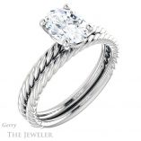 Oval Shaped Forever One Moissanite Engagement Ring #GTJ1182-oval-fo-w