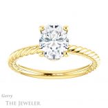 Oval Shaped Forever One Moissanite Engagement Ring #GTJ1182-oval-fo-y 1 Oval Shaped Forever One Moissanite Engagement Ring #GTJ1182-oval-fo-y