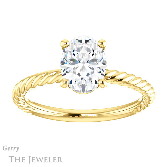 Oval Shaped Forever One Moissanite Engagement Ring #GTJ1182-oval-fo-y 1 Oval Shaped Forever One Moissanite Engagement Ring #GTJ1182-oval-fo-y