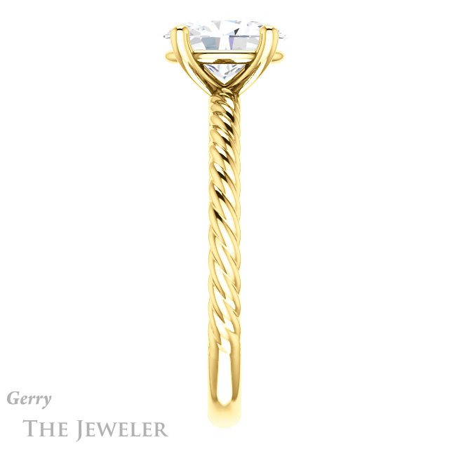 Oval Shaped Forever One Moissanite Engagement Ring #GTJ1182-oval-fo-y 3 Oval Shaped Forever One Moissanite Engagement Ring #GTJ1182-oval-fo-y