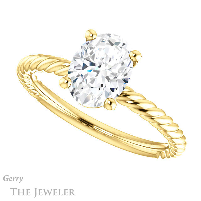 Oval Shaped Forever One Moissanite Engagement Ring #GTJ1182-oval-fo-y 5 Oval Shaped Forever One Moissanite Engagement Ring #GTJ1182-oval-fo-y