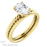 Oval Shaped Forever One Moissanite Engagement Ring #GTJ1182-oval-fo-y 6 Oval Shaped Forever One Moissanite Engagement Ring #GTJ1182-oval-fo-y
