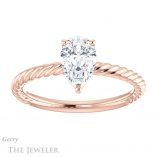 Pear Shaped Forever One Moissanite Engagement Ring #GTJ1182-pear-fb-r 1 Pear Shaped Forever Brilliant Moissanite Engagement Ring #GTJ1182-pear-fb-r