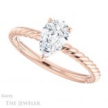 Pear Shaped Forever One Moissanite Engagement Ring #GTJ1182-pear-fb-r 5 Pear Shaped Forever Brilliant Moissanite Engagement Ring #GTJ1182-pear-fb-r