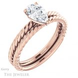Pear Shaped Forever One Moissanite Engagement Ring #GTJ1182-pear-fb-r 6 Pear Shaped Forever Brilliant Moissanite Engagement Ring #GTJ1182-pear-fb-r