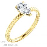 Pear Shaped Forever One Moissanite Engagement Ring #GTJ1182-pear-fb-y 4 Pear Shaped Forever Brilliant Moissanite Engagement Ring #GTJ1182-pear-fb-y