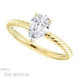 Pear Shaped Forever One Moissanite Engagement Ring #GTJ1182-pear-fb-y 5 Pear Shaped Forever Brilliant Moissanite Engagement Ring #GTJ1182-pear-fb-y