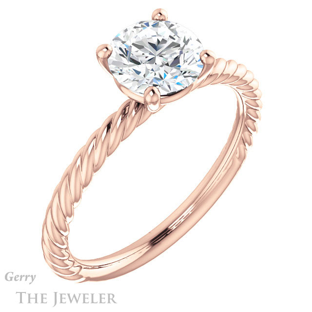 Round Cut Forever One Moissanite Engagement Ring #GTJ1182-round-fo-r 4 Round Cut Forever One Moissanite Engagement Ring #GTJ1182-round-fo-r