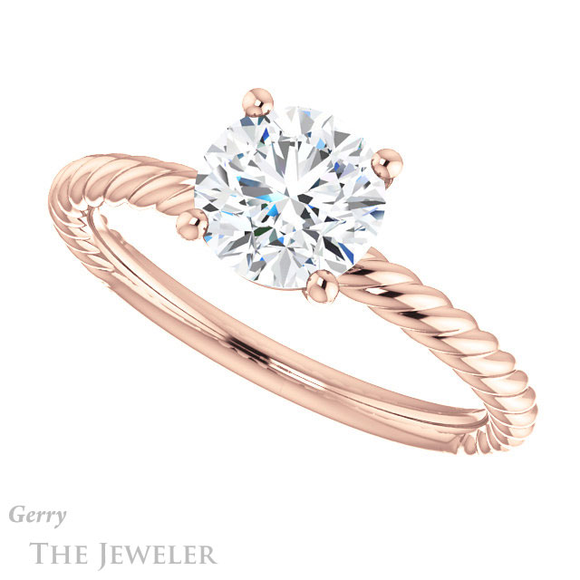 Round Cut Forever One Moissanite Engagement Ring #GTJ1182-round-fo-r 5 Round Cut Forever One Moissanite Engagement Ring #GTJ1182-round-fo-r