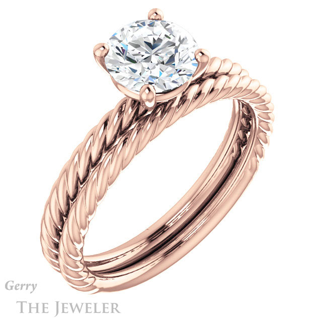 Round Cut Forever One Moissanite Engagement Ring #GTJ1182-round-fo-r 6 Round Cut Forever One Moissanite Engagement Ring #GTJ1182-round-fo-r