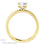 Round Cut Forever One Moissanite Engagement Ring #GTJ1182-round-fo-y