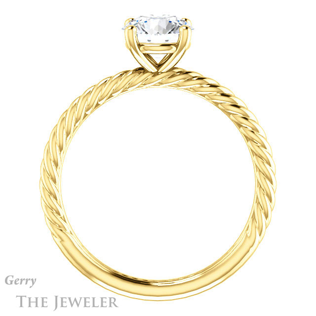 Round Cut Forever One Moissanite Engagement Ring #GTJ1182-round-fo-y