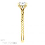 Round Cut Forever One Moissanite Engagement Ring #GTJ1182-round-fo-y