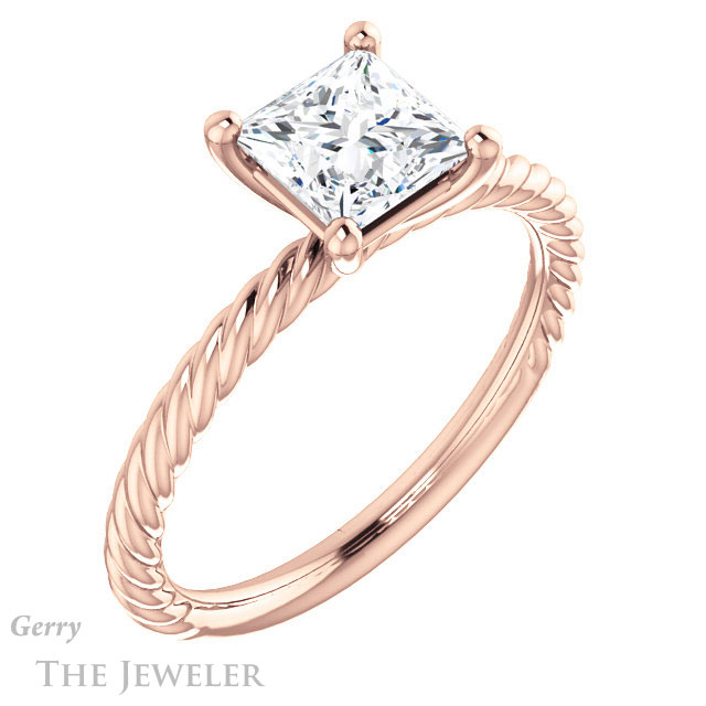 Princess Cut Forever One Moissanite Engagement Ring #GTJ1182-square-fo-r 4 Princess Cut Forever One Moissanite Engagement Ring #GTJ1182-square-fo-r