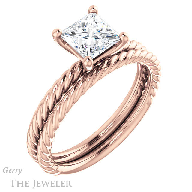 Princess Cut Forever One Moissanite Engagement Ring #GTJ1182-square-fo-r 6 Princess Cut Forever One Moissanite Engagement Ring #GTJ1182-square-fo-r