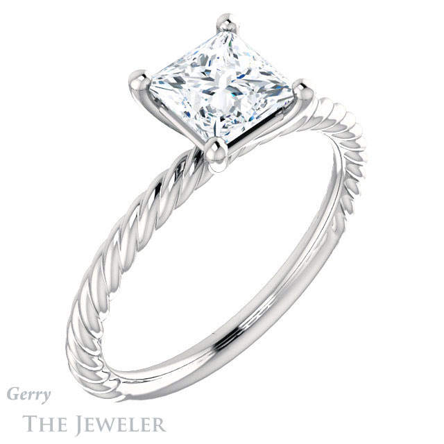 Princess Cut Forever One Moissanite Engagement Ring #GTJ1182-square-fo-w
