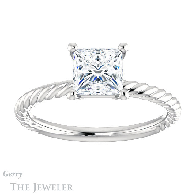 Princess Cut Forever One Moissanite Engagement Ring #GTJ1182-square-fo-w