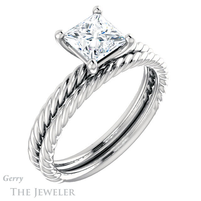 Princess Cut Forever One Moissanite Engagement Ring #GTJ1182-square-fo-w