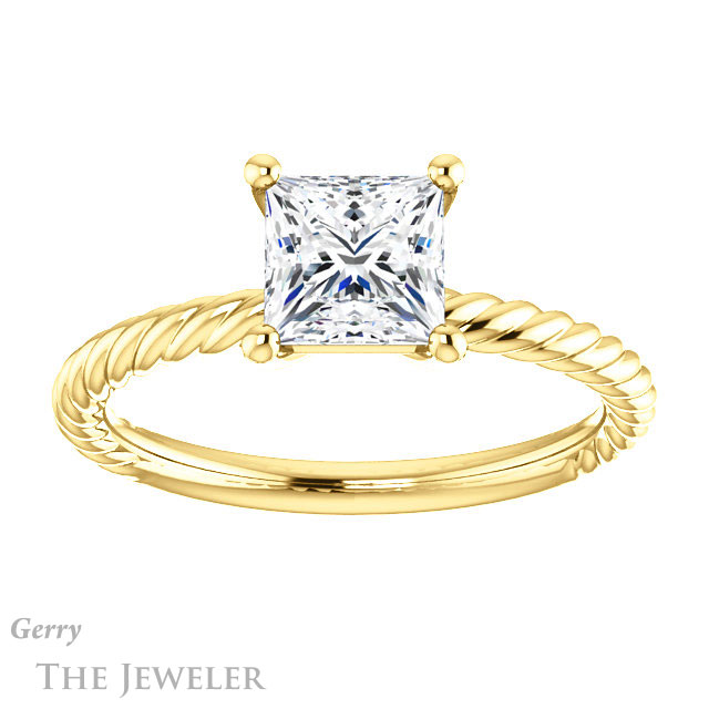 Princess Cut Forever One Moissanite Engagement Ring #GTJ1182-square-fo-y