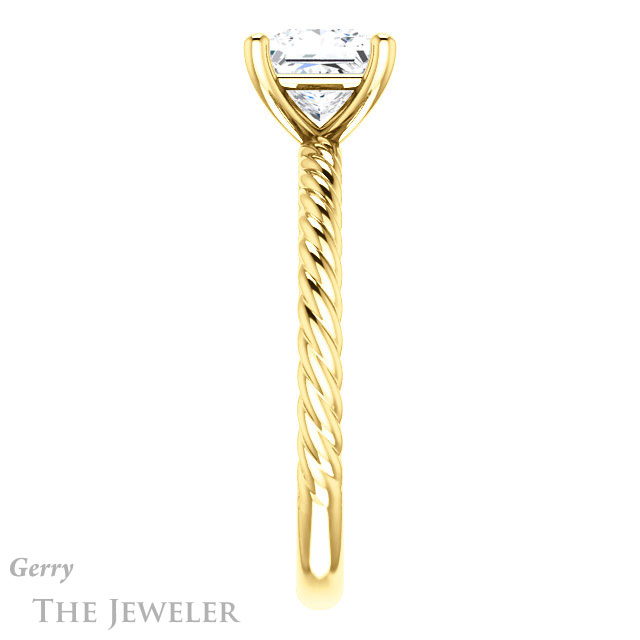 Princess Cut Forever One Moissanite Engagement Ring #GTJ1182-square-fo-y
