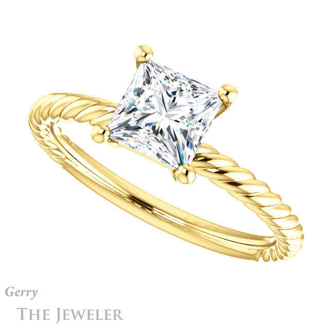 Princess Cut Forever One Moissanite Engagement Ring #GTJ1182-square-fo-y