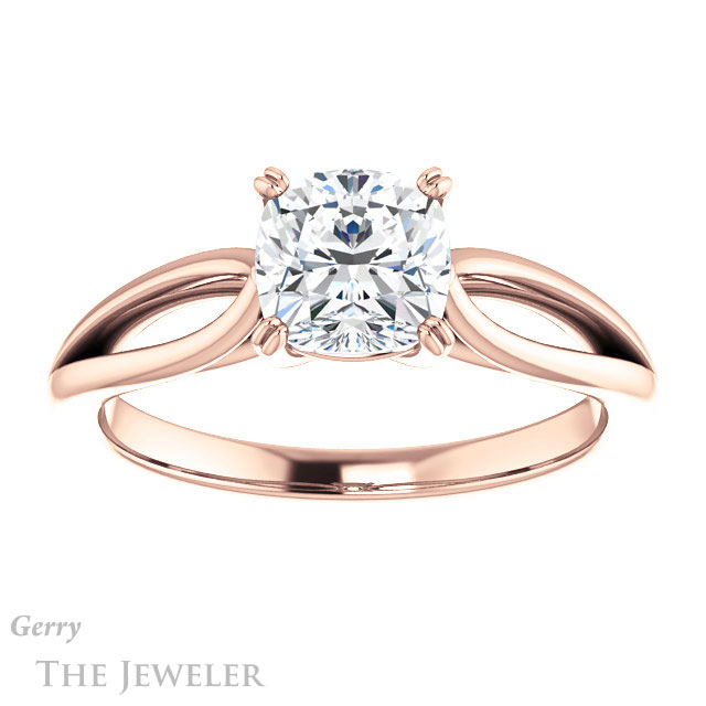 Cushion Cut Forever One Moissanite Engagement Ring #GTJ1183-cushion-fo-r