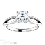 Cushion Cut Forever One Moissanite Engagement Ring #GTJ1183-cushion-fo-w 1 Cushion Cut Forever One Moissanite Engagement Ring #GTJ1183-cushion-fo-w