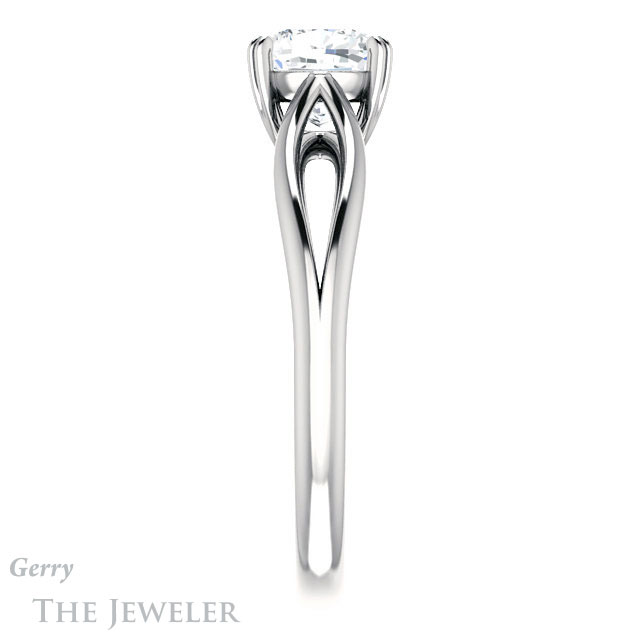 Cushion Cut Forever One Moissanite Engagement Ring #GTJ1183-cushion-fo-w 3 Cushion Cut Forever One Moissanite Engagement Ring #GTJ1183-cushion-fo-w