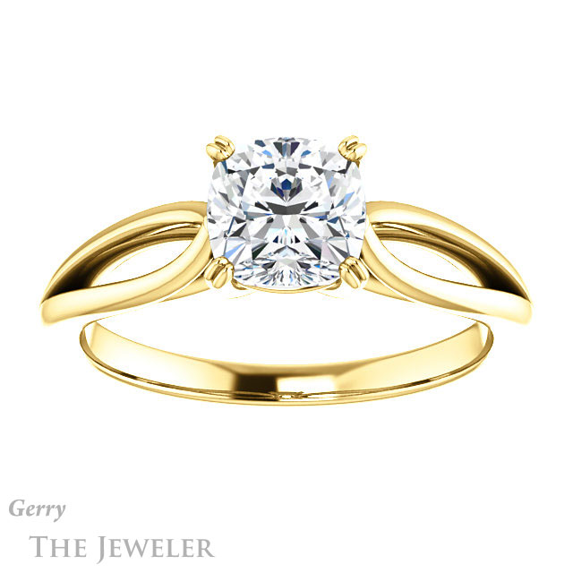 Cushion Cut Forever One Moissanite Engagement Ring #GTJ1183-cushion-fo-y