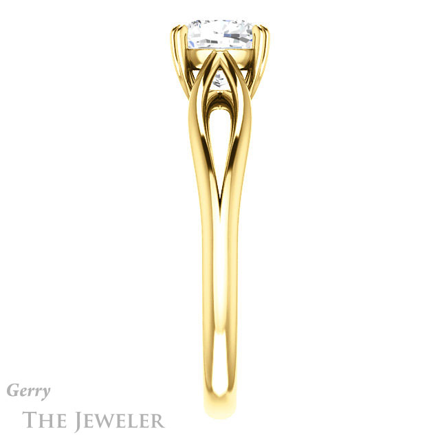 Cushion Cut Forever One Moissanite Engagement Ring #GTJ1183-cushion-fo-y