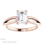 Emerald Cut Forever Brilliant Moissanite Engagement Ring #GTJ1183-emerald-fb-r