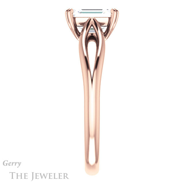 Emerald Cut Forever Brilliant Moissanite Engagement Ring #GTJ1183-emerald-fb-r