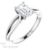 Emerald Cut Forever One Moissanite Engagement Ring #GTJ1183-emerald-fb-w 4 Emerald Cut Forever Brilliant Moissanite Engagement Ring #GTJ1183-emerald-fb-w