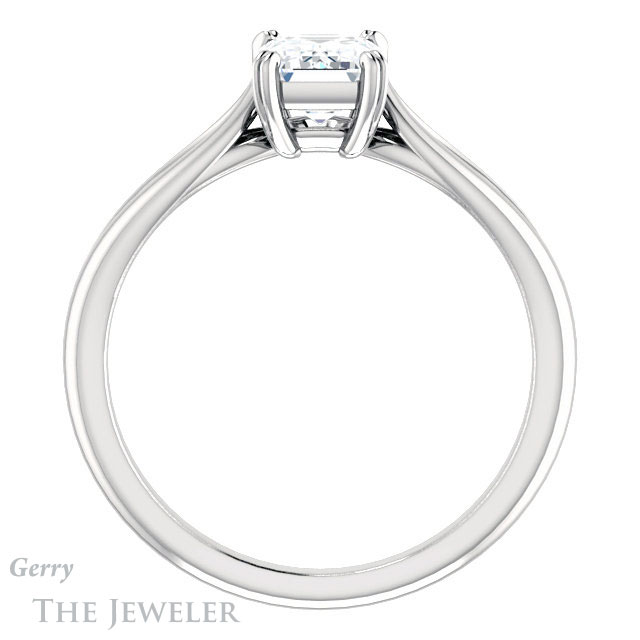 Emerald Cut Forever One Moissanite Engagement Ring #GTJ1183-emerald-fb-w 2 Emerald Cut Forever Brilliant Moissanite Engagement Ring #GTJ1183-emerald-fb-w