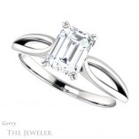 Emerald Cut Forever One Moissanite Engagement Ring #GTJ1183-emerald-fb-w 5 Emerald Cut Forever Brilliant Moissanite Engagement Ring #GTJ1183-emerald-fb-w