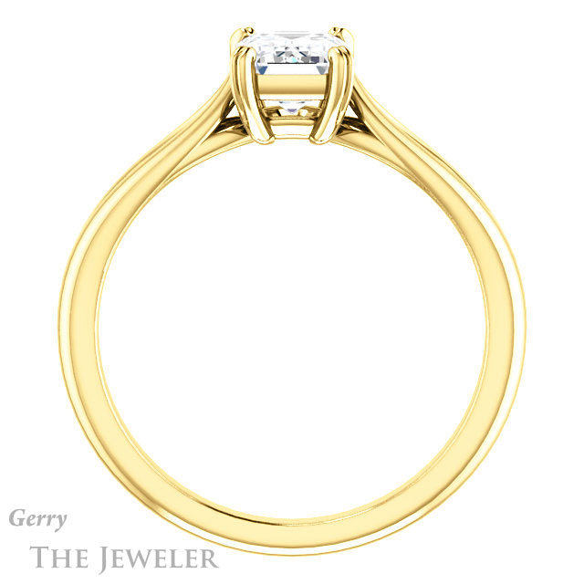 Emerald Cut Forever One Moissanite Engagement Ring #GTJ1183-emerald-fb-y 2 Emerald Cut Forever Brilliant Moissanite Engagement Ring #GTJ1183-emerald-fb-y