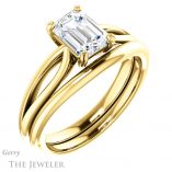Emerald Cut Forever One Moissanite Engagement Ring #GTJ1183-emerald-fb-y 6 Emerald Cut Forever Brilliant Moissanite Engagement Ring #GTJ1183-emerald-fb-y