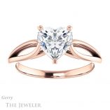 Heart Shaped Forever One Moissanite Engagement Ring #GTJ1183-heart-fb-r 1 Heart Shaped Forever Brilliant Moissanite Engagement Ring #GTJ1183-heart-fb-r