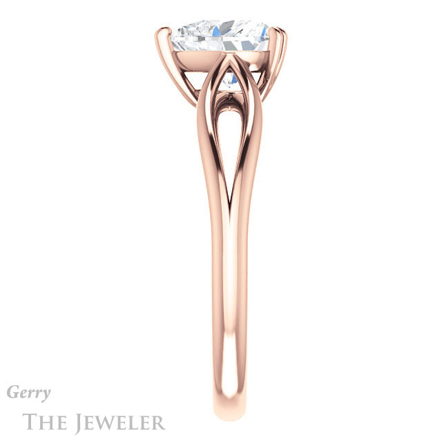Heart Shaped Forever One Moissanite Engagement Ring #GTJ1183-heart-fb-r 3 Heart Shaped Forever Brilliant Moissanite Engagement Ring #GTJ1183-heart-fb-r