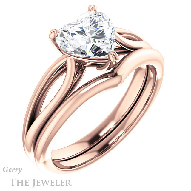 Heart Shaped Forever One Moissanite Engagement Ring #GTJ1183-heart-fb-r 6 Heart Shaped Forever Brilliant Moissanite Engagement Ring #GTJ1183-heart-fb-r
