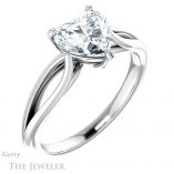 Heart Shaped Forever One Moissanite Engagement Ring #GTJ1183-heart-fb-w 4 Heart Shaped Forever Brilliant Moissanite Engagement Ring #GTJ1183-heart-fb-w