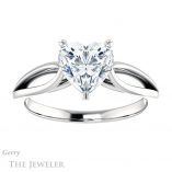 Heart Shaped Forever One Moissanite Engagement Ring #GTJ1183-heart-fb-w 1 Heart Shaped Forever Brilliant Moissanite Engagement Ring #GTJ1183-heart-fb-w