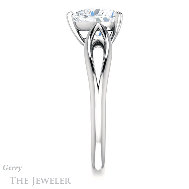 Heart Shaped Forever One Moissanite Engagement Ring #GTJ1183-heart-fb-w 3 Heart Shaped Forever Brilliant Moissanite Engagement Ring #GTJ1183-heart-fb-w