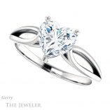 Heart Shaped Forever One Moissanite Engagement Ring #GTJ1183-heart-fb-w 5 Heart Shaped Forever Brilliant Moissanite Engagement Ring #GTJ1183-heart-fb-w