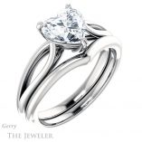 Heart Shaped Forever One Moissanite Engagement Ring #GTJ1183-heart-fb-w 6 Heart Shaped Forever Brilliant Moissanite Engagement Ring #GTJ1183-heart-fb-w