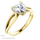 Heart Shaped Forever Brilliant Moissanite Engagement Ring #GTJ1183-heart-fb-y