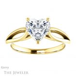 Heart Shaped Forever Brilliant Moissanite Engagement Ring #GTJ1183-heart-fb-y