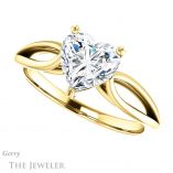 Heart Shaped Forever Brilliant Moissanite Engagement Ring #GTJ1183-heart-fb-y