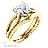 Heart Shaped Forever Brilliant Moissanite Engagement Ring #GTJ1183-heart-fb-y