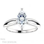 Marquise Cut Forever One Moissanite Engagement Ring #GTJ1183-marquise-fb-w 1 Marquise Cut Forever Brilliant Moissanite Engagement Ring #GTJ1183-marquise-fb-w